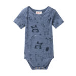 People Wear Organic Baby Body kurzarm GOTS-zertifiziert aus Bio-Baumwolle in Farbe Ozean bei Nacht mit Tiermuster