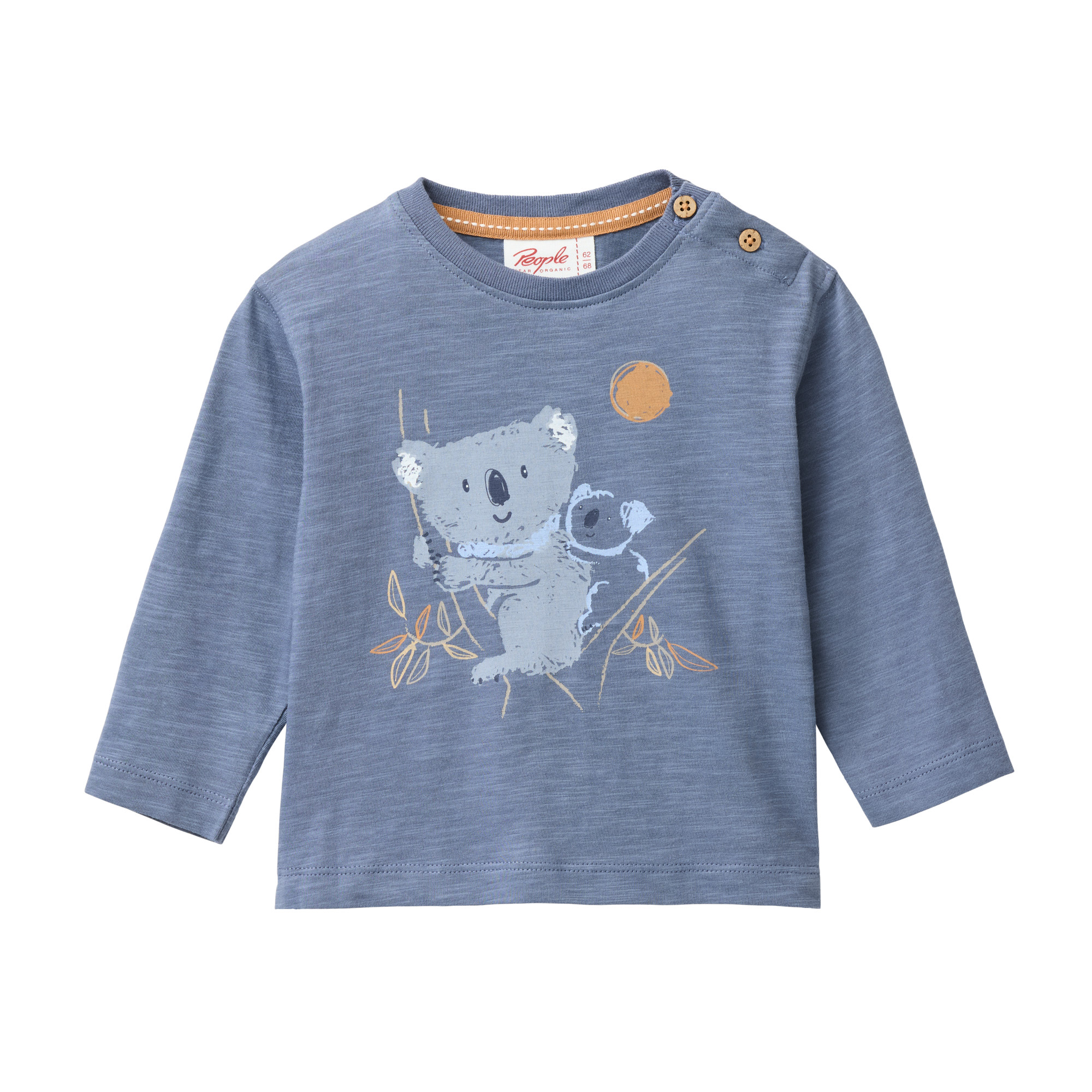 People Wear Organic Baby Langarmshirt GOTS-zertifiziert aus Bio-Baumwolle in Farbe Ozean "koala family"