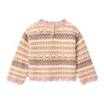 Baby Strickpullover bunt geringelt aus GOTS zertifizierter Bio Baumwolle mit feinem Pointelle Lochmuster mit knöpfen auf der Rückseite