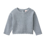 Baby Strickpullover aus Bio Baumwolle in Blaugrau Melange