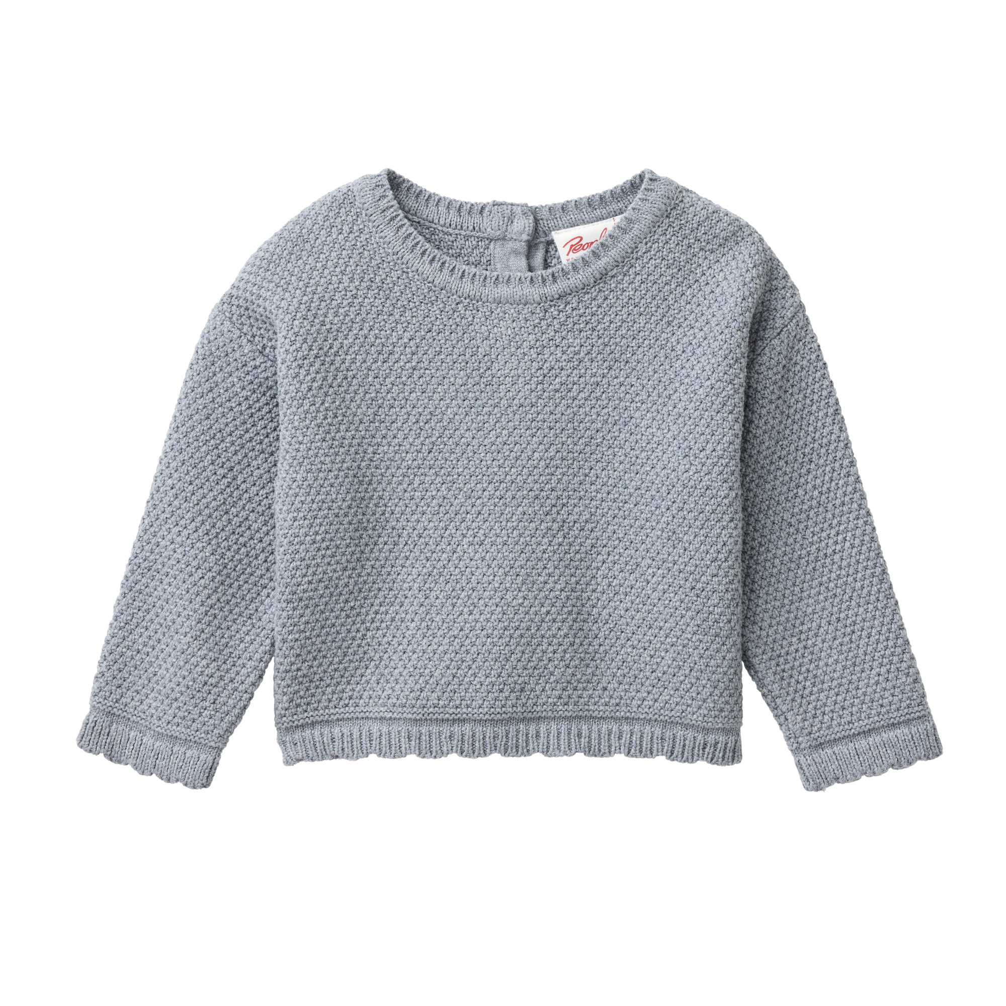 Baby Strickpullover aus Bio Baumwolle in Blaugrau Melange