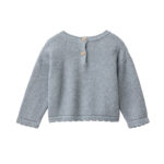 Rückansicht Baby Strickpullover Bio Baumwolle Blaugrau Melange