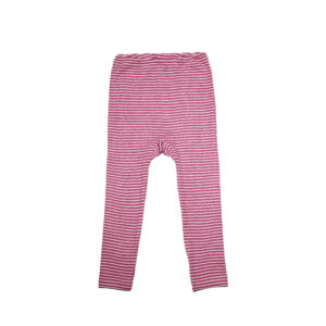 Kinder Leggings aus Merinowolle und Seide rosa weiß gestreift