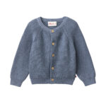 Baby Strickjacke Bio Baumwolle ozean mit Knopfleiste Vorderansich