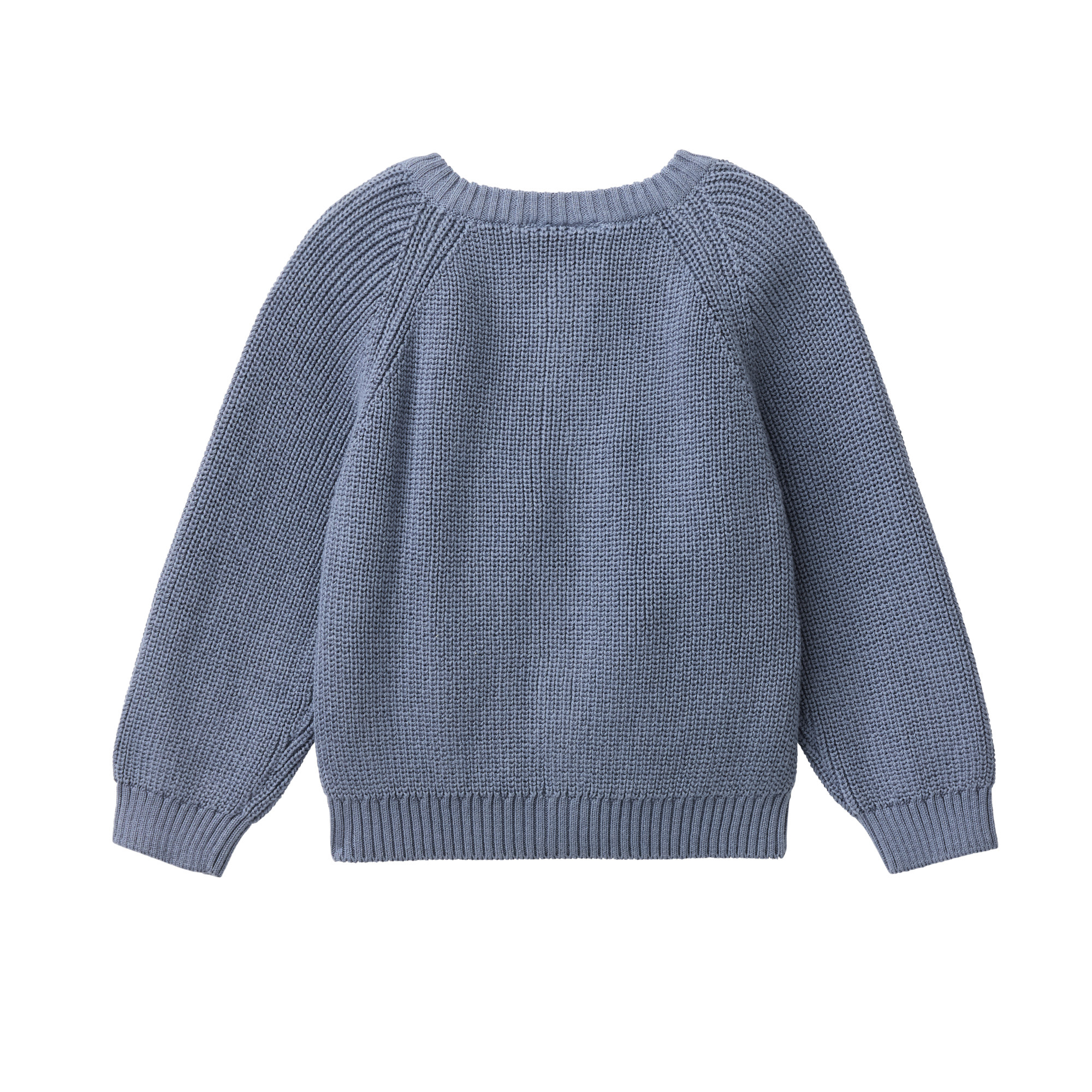 Baby Strickjacke Bio Baumwolle ozean Rückseite Halbpatenstrick
