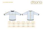 Eine Übersichtstabelle der Größe für Aran-Pullover von Disana