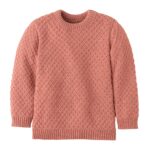 Eine Bio "Aran" Strickpullover von Disana aus Merinowolle in der Farbe Softpink
