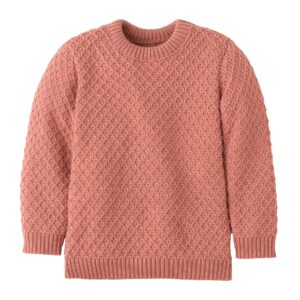 Eine Bio "Aran" Strickpullover von Disana aus Merinowolle in der Farbe Softpink