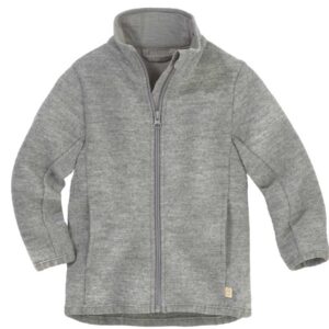 Baby- und Kinder-Walkjacke Zipper von Disana in Grau aus Schurwolle mit Reißverschluss – leichte Walkjacke für die Übergangszeit