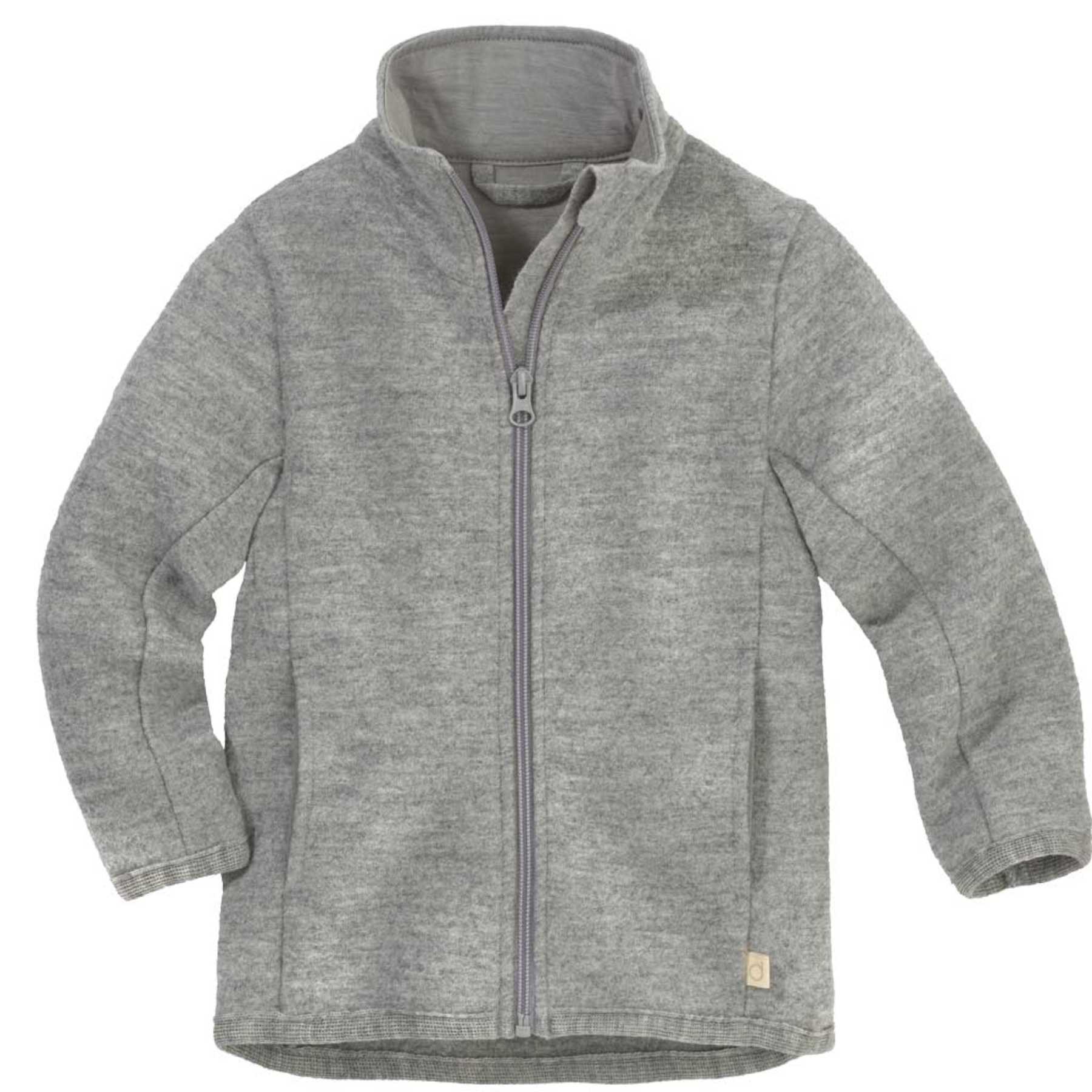 Baby- und Kinder-Walkjacke Zipper von Disana in Grau aus Schurwolle mit Reißverschluss – leichte Walkjacke für die Übergangszeit