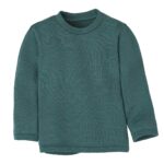 Ein Bio Strickpullover von Disana aus Merinowolle in der Farbe Eukalyptus