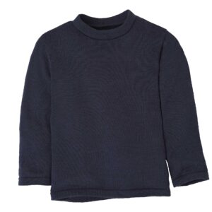 Ein Bio Strickpullover von Disana aus Merinowolle in der Farbe Indigo