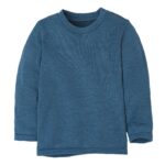Ein Bio Strickpullover von Disana aus Merinowolle in der Farbe Taubenblau